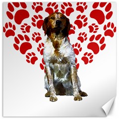 Brittany Spaniel Gift T- Shirt Cute Brittany Valentine Heart Paw Brittany Dog Lover Valentine Costum Yoga Reflexion Pose T- Shirtyoga Reflexion Pose T- Shirt Canvas 20  X 20  by hizuto