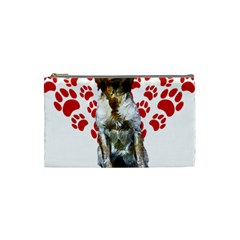 Brittany Spaniel Gift T- Shirt Cute Brittany Valentine Heart Paw Brittany Dog Lover Valentine Costum Yoga Reflexion Pose T- Shirtyoga Reflexion Pose T- Shirt Cosmetic Bag (small) by hizuto