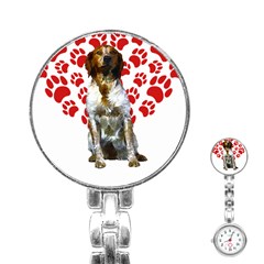 Brittany Spaniel Gift T- Shirt Cute Brittany Valentine Heart Paw Brittany Dog Lover Valentine Costum Yoga Reflexion Pose T- Shirtyoga Reflexion Pose T- Shirt Stainless Steel Nurses Watch by hizuto