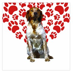 Brittany Spaniel Gift T- Shirt Cute Brittany Valentine Heart Paw Brittany Dog Lover Valentine Costum Yoga Reflexion Pose T- Shirtyoga Reflexion Pose T- Shirt Square Satin Scarf (36  X 36 ) by hizuto