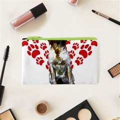 Brittany Spaniel Gift T- Shirt Cute Brittany Valentine Heart Paw Brittany Dog Lover Valentine Costum Yoga Reflexion Pose T- Shirtyoga Reflexion Pose T- Shirt Cosmetic Bag (xs) by hizuto