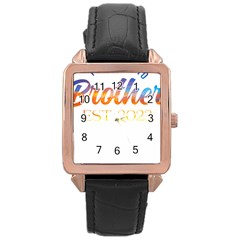 Brother To Be T- Shirt Promoted To Brother Established 2023 Sunrise Design Brother To Be 2023 T- Shi Yoga Reflexion Pose T- Shirtyoga Reflexion Pose T- Shirt Rose Gold Leather Watch  by hizuto