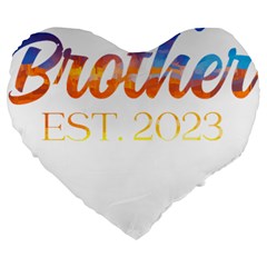 Brother To Be T- Shirt Promoted To Brother Established 2023 Sunrise Design Brother To Be 2023 T- Shi Yoga Reflexion Pose T- Shirtyoga Reflexion Pose T- Shirt Large 19  Premium Flano Heart Shape Cushio by hizuto