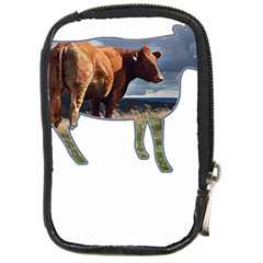 Brown Cow T- Shirt Brown Cow Painting Within A Cow Silhouette Outline T- Shirt Yoga Reflexion Pose T- Shirtyoga Reflexion Pose T- Shirt Compact Camera Leather Case by hizuto