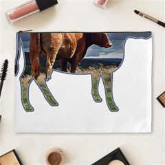 Brown Cow T- Shirt Brown Cow Painting Within A Cow Silhouette Outline T- Shirt Yoga Reflexion Pose T- Shirtyoga Reflexion Pose T- Shirt Cosmetic Bag (xl) by hizuto