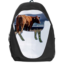 Brown Cow T- Shirt Brown Cow Painting Within A Cow Silhouette Outline T- Shirt Yoga Reflexion Pose T- Shirtyoga Reflexion Pose T- Shirt Backpack Bag by hizuto