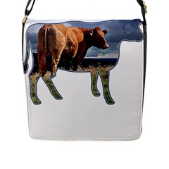 Brown Cow T- Shirt Brown Cow Painting Within A Cow Silhouette Outline T- Shirt Yoga Reflexion Pose T- Shirtyoga Reflexion Pose T- Shirt Flap Closure Messenger Bag (l) by hizuto