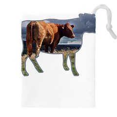 Brown Cow T- Shirt Brown Cow Painting Within A Cow Silhouette Outline T- Shirt Yoga Reflexion Pose T- Shirtyoga Reflexion Pose T- Shirt Drawstring Pouch (4xl) by hizuto