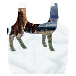 Brown Cow T- Shirt Brown Cow Painting Within A Cow Silhouette Outline T- Shirt Yoga Reflexion Pose T- Shirtyoga Reflexion Pose T- Shirt Full Print Recycle Bag (XXXL) Front