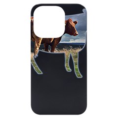 Brown Cow T- Shirt Brown Cow Painting Within A Cow Silhouette Outline T- Shirt Yoga Reflexion Pose T- Shirtyoga Reflexion Pose T- Shirt Iphone 14 Pro Black Uv Print Case by hizuto