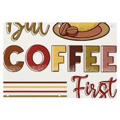 But Coffee First T- Shirt But Coffee  First T- Shirt Yoga Reflexion Pose T- Shirtyoga Reflexion Pose T- Shirt Banner And Sign 6  X 4  by hizuto