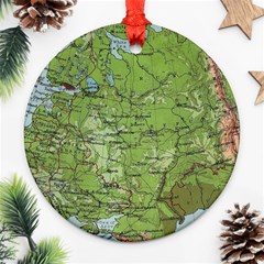 Map Earth World Russia Europe Ornament (round) by Bangk1t