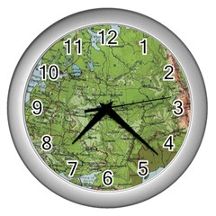 Map Earth World Russia Europe Wall Clock (silver) by Bangk1t