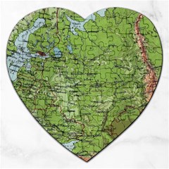 Map Earth World Russia Europe Jigsaw Puzzle (heart) by Bangk1t