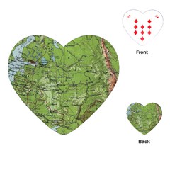 Map Earth World Russia Europe Playing Cards Single Design (heart)