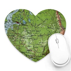 Map Earth World Russia Europe Heart Mousepad by Bangk1t