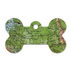 Map Earth World Russia Europe Dog Tag Bone (two Sides) by Bangk1t