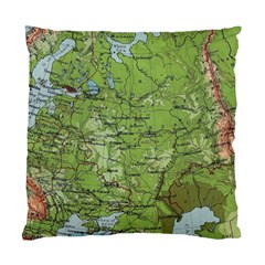 Map Earth World Russia Europe Standard Cushion Case (two Sides) by Bangk1t