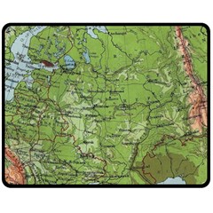 Map Earth World Russia Europe Fleece Blanket (medium) by Bangk1t