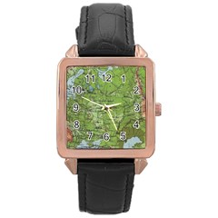 Map Earth World Russia Europe Rose Gold Leather Watch  by Bangk1t