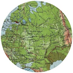 Map Earth World Russia Europe Wooden Puzzle Round by Bangk1t