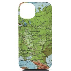 Map Earth World Russia Europe Iphone 14 Black Uv Print Case by Bangk1t