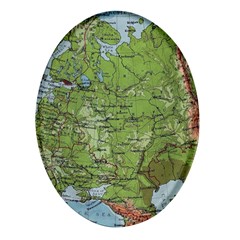 Map Earth World Russia Europe Oval Glass Fridge Magnet (4 Pack) by Bangk1t