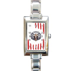 Usa Soccer T- Shirt U S A Patriotic American Flag Soccer Ball Football T- Shirt (1) Rectangle Italian Charm Watch by ZUXUMI