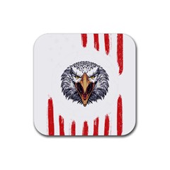 Usa Soccer T- Shirt U S A Patriotic American Flag Soccer Ball Football T- Shirt (1) Rubber Coaster (square)