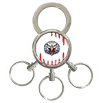 Usa Soccer T- Shirt U S A Patriotic American Flag Soccer Ball Football T- Shirt (1) 3-Ring Key Chain Front