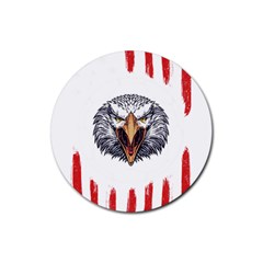 Usa Soccer T- Shirt U S A Patriotic American Flag Soccer Ball Football T- Shirt (1) Rubber Round Coaster (4 Pack) by ZUXUMI