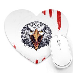 Usa Soccer T- Shirt U S A Patriotic American Flag Soccer Ball Football T- Shirt (1) Heart Mousepad by ZUXUMI