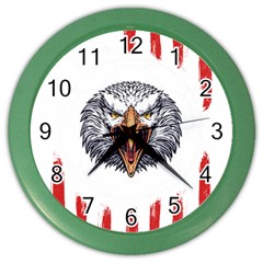 Usa Soccer T- Shirt U S A Patriotic American Flag Soccer Ball Football T- Shirt (1) Color Wall Clock by ZUXUMI