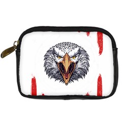 Usa Soccer T- Shirt U S A Patriotic American Flag Soccer Ball Football T- Shirt (1) Digital Camera Leather Case by ZUXUMI