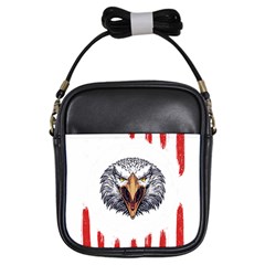 Usa Soccer T- Shirt U S A Patriotic American Flag Soccer Ball Football T- Shirt (1) Girls Sling Bag by ZUXUMI