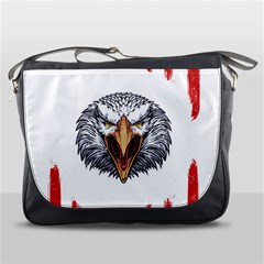 Usa Soccer T- Shirt U S A Patriotic American Flag Soccer Ball Football T- Shirt (1) Messenger Bag by ZUXUMI