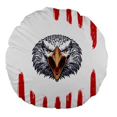 Usa Soccer T- Shirt U S A Patriotic American Flag Soccer Ball Football T- Shirt (1) Large 18  Premium Round Cushions by ZUXUMI