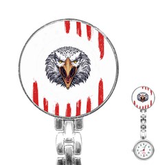 Usa Soccer T- Shirt U S A Patriotic American Flag Soccer Ball Football T- Shirt (1) Stainless Steel Nurses Watch by ZUXUMI