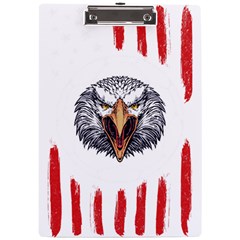 Usa Soccer T- Shirt U S A Patriotic American Flag Soccer Ball Football T- Shirt (1) A4 Acrylic Clipboard by ZUXUMI