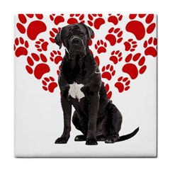 Cane Corso Gifts T- Shirt Cool Cane Corso Valentine Heart Paw Cane Corso Dog Lover Valentine Costume Yoga Reflexion Pose T- Shirtyoga Reflexion Pose T- Shirt Tile Coaster by hizuto