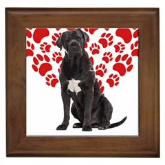 Cane Corso Gifts T- Shirt Cool Cane Corso Valentine Heart Paw Cane Corso Dog Lover Valentine Costume Yoga Reflexion Pose T- Shirtyoga Reflexion Pose T- Shirt Framed Tile by hizuto