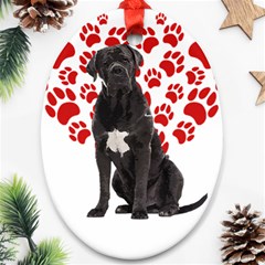 Cane Corso Gifts T- Shirt Cool Cane Corso Valentine Heart Paw Cane Corso Dog Lover Valentine Costume Yoga Reflexion Pose T- Shirtyoga Reflexion Pose T- Shirt Ornament (oval) by hizuto