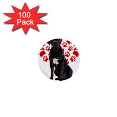 Cane Corso Gifts T- Shirt Cool Cane Corso Valentine Heart Paw Cane Corso Dog Lover Valentine Costume Yoga Reflexion Pose T- Shirtyoga Reflexion Pose T- Shirt 1  Mini Buttons (100 Pack)  by hizuto