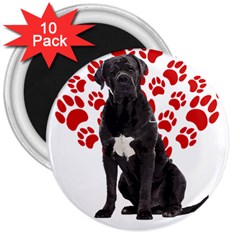 Cane Corso Gifts T- Shirt Cool Cane Corso Valentine Heart Paw Cane Corso Dog Lover Valentine Costume Yoga Reflexion Pose T- Shirtyoga Reflexion Pose T- Shirt 3  Magnets (10 Pack)  by hizuto