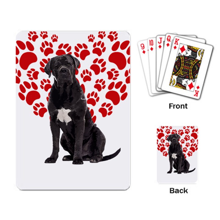 Cane Corso Gifts T- Shirt Cool Cane Corso Valentine Heart Paw Cane Corso Dog Lover Valentine Costume Yoga Reflexion Pose T- Shirtyoga Reflexion Pose T- Shirt Playing Cards Single Design (Rectangle)