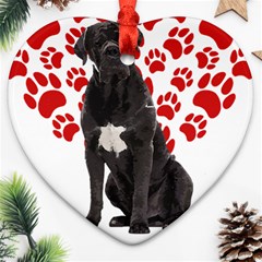 Cane Corso Gifts T- Shirt Cool Cane Corso Valentine Heart Paw Cane Corso Dog Lover Valentine Costume Yoga Reflexion Pose T- Shirtyoga Reflexion Pose T- Shirt Heart Ornament (two Sides) by hizuto