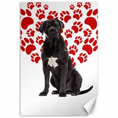 Cane Corso Gifts T- Shirt Cool Cane Corso Valentine Heart Paw Cane Corso Dog Lover Valentine Costume Yoga Reflexion Pose T- Shirtyoga Reflexion Pose T- Shirt Canvas 12  X 18  by hizuto