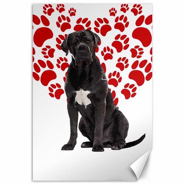 Cane Corso Gifts T- Shirt Cool Cane Corso Valentine Heart Paw Cane Corso Dog Lover Valentine Costume Yoga Reflexion Pose T- Shirtyoga Reflexion Pose T- Shirt Canvas 20  x 30 