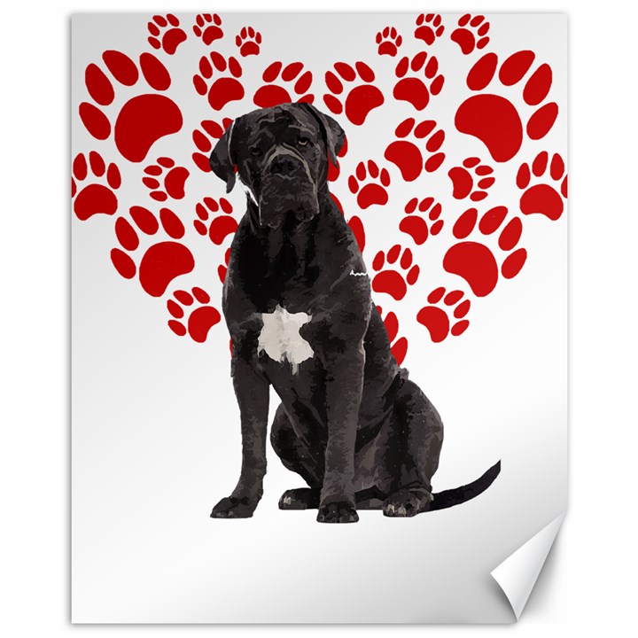 Cane Corso Gifts T- Shirt Cool Cane Corso Valentine Heart Paw Cane Corso Dog Lover Valentine Costume Yoga Reflexion Pose T- Shirtyoga Reflexion Pose T- Shirt Canvas 11  x 14 