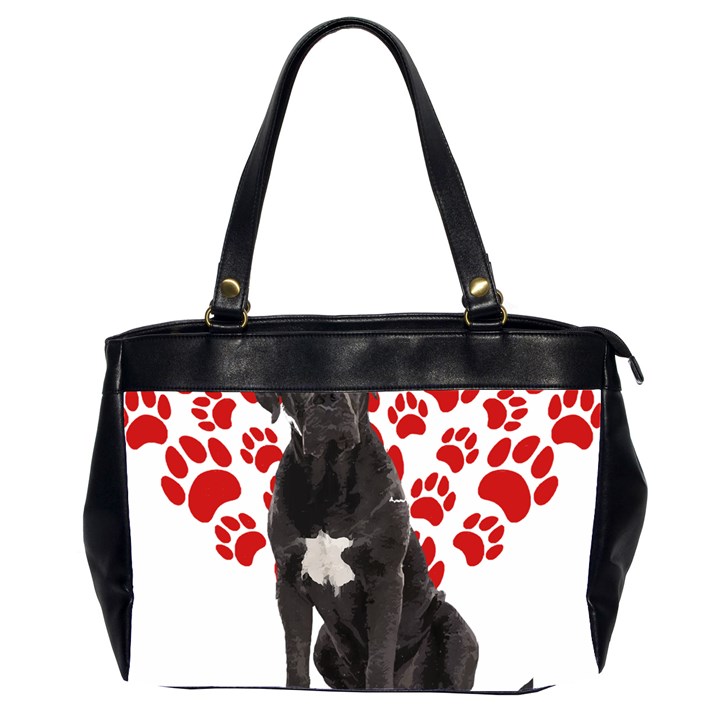 Cane Corso Gifts T- Shirt Cool Cane Corso Valentine Heart Paw Cane Corso Dog Lover Valentine Costume Yoga Reflexion Pose T- Shirtyoga Reflexion Pose T- Shirt Oversize Office Handbag (2 Sides)